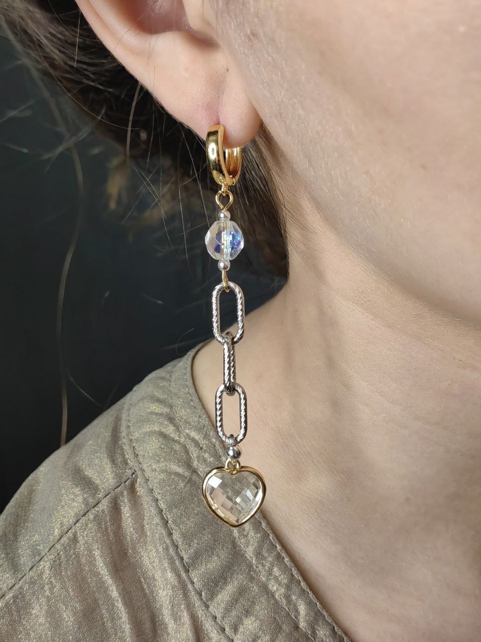 Серьги «Сердце Снежной Королевы»